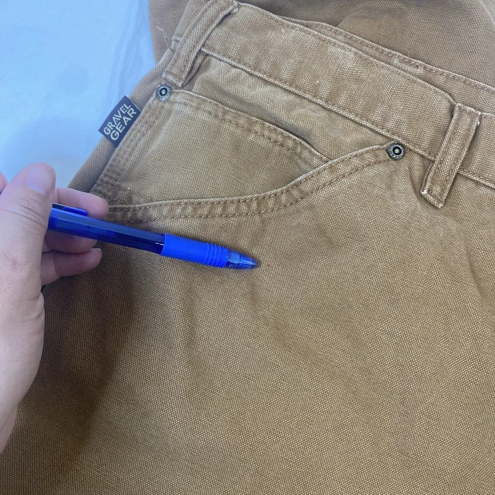 Gravel Gear Carpenter Pants 40/30‎ Relaxed Fit Brown Heavy Duty 100% Cotton SEE